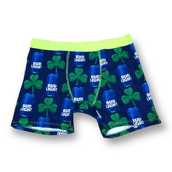 Crazy Boxer Bud Light Shamrocks Men's Boxer Briefs - Large - Picture 1 of 3